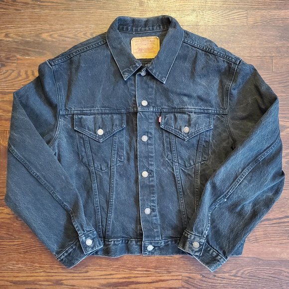 Levi's Other - Vintage Levi's Black Denim Trucker Jean Jacket Regular Fit Men's Size 2XL